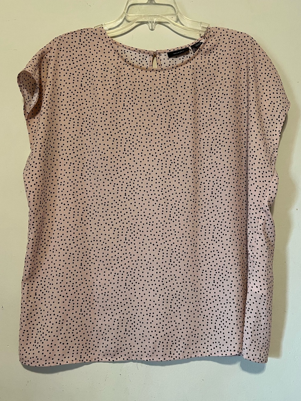 Halogen Pink Polka Dot Short Sleeve Blouse